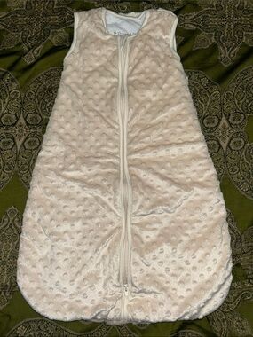 Cream Minky Dot Infant Sleep Sack with Center Zip